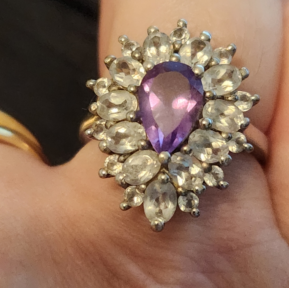 Amethyst and sterling silver ring size 6